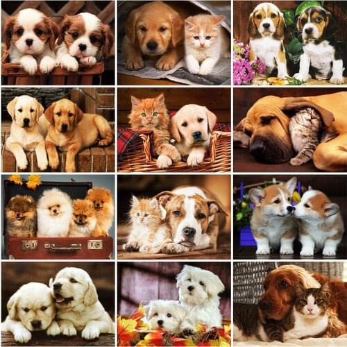 Evershine Diamond Painting Kit Animals Cross Stitch 5D DIY New Arrival Diamond Embroidery Dog Rhinestone Art Home Decoration