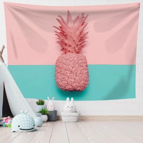 Aesthetic Tapestry Wall Hanging Thin Pineapple Flamingo Printed Cartoon Wall Tapestry Home Bedroom Decor 0.75*1/1.3*1.5/1.5*2m
