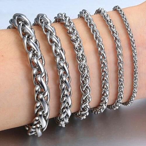 HNSP 316L Stainless Steel Hand Chain Link Bracelet For Men Women Gift Wholesale