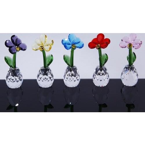 Crystal Flower Dreams Phalaenopsis Orchid Figurine Collectible Lucky Christmas/Birthday Gift Home Table Decor Wedding Favors