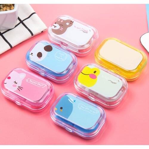 2Pcs Cute Candy Colors Contact Lenses Box Storage Case Container Travel Kit