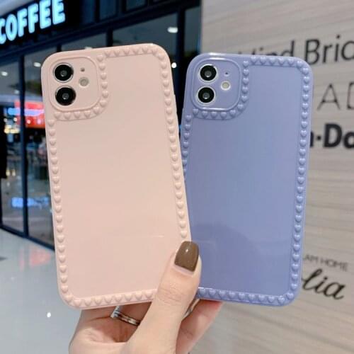 Fashion Lovely Heart Soft Rubber Back Cover For iPhone 12 Miini 11 Pro Xs Max X Xr 6 6S 7 8 Plus 8Plus Flexible Case Protector