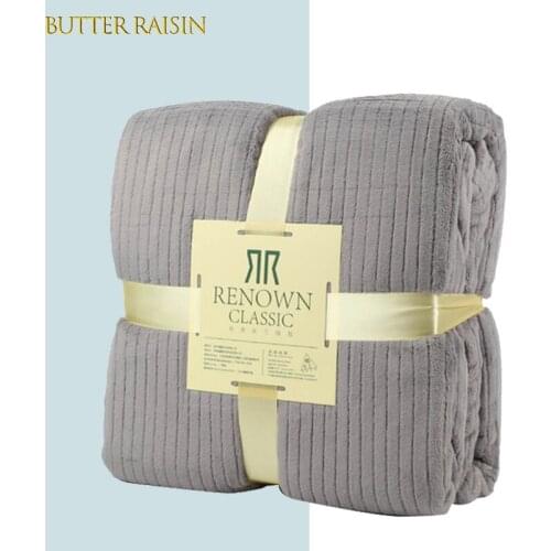 Soft Warm Coral Fleece Blanket Flannel Winter Blankets For Beds Solid Color Bedspread Throw Sofa Air Conditioning Blanket Cover