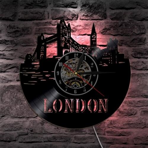 London City LED Vinyl Clock Light Color Change Wall Light Remote Control LP Modern Backlight Cool Living Room Interior