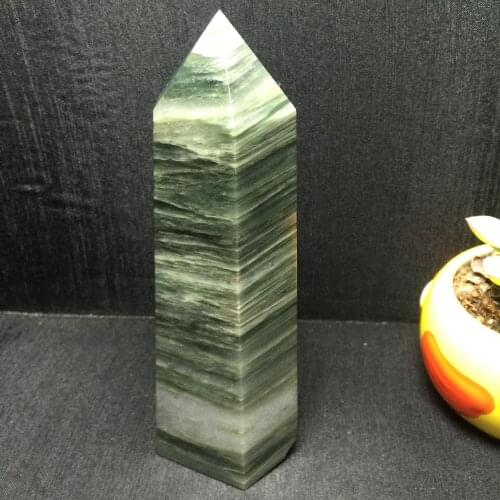 Natural green ghost thousand layer crystal stick, quartz, crystal, reiki healing