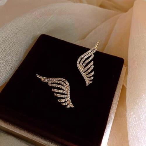 2021 New Angel Wings Wings Earrings Personality Simple Temperament Net Celebrity Same Paragraph Earrings Jewelry Accessories