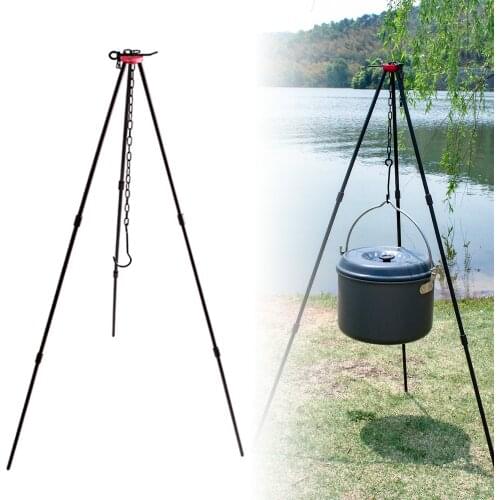 Outdoor Camping Bonfire Tripod Portable Triangle For Fire Hanging Pot Outdoor Campfire Cookware Picnic Cooking Pot Grill Tool