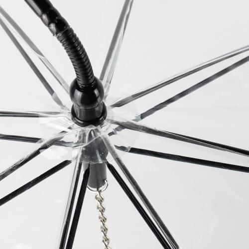 Transparent pet umbrella dog C-type umbrella pet supplies factory direct adjustable rain walk dog leash