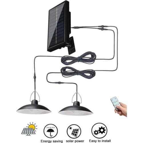 Retro Lampshade Solar Pendant Light Outdoor Indoor Solar Lamp Line White light White Lighting For Home Camping Garden Yard 3/6M