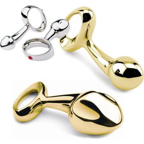 Hand held loop anal plug tadpole anal plug Metal Anal Plug Dildo Sex Toys Products Butt Plug For Women Sex Adult Game