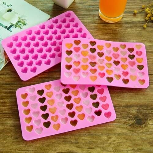 55 Cavity Ice Tray Heart Shape Silicone Ice Cube Mold Chocolate Jelly Candy Mould Baking Tool Home DIY Kitchen Accessories