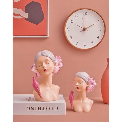 Nordic Flower Girl Resin Ornaments Kawaii Decor Home room Table Fairycore Sculpture Figurines Crafts Decoration Wedding Gifts