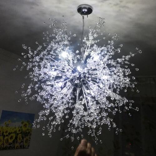Modern DIY Dandelion Crystal Chandelier Lighting Dandelion Pendant Lamp LED Pendant Hanging Light Lustres De Cristal Lamp