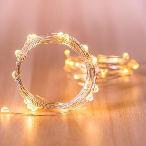 2M LED Starry String Lights Fairy Micro LEDs Copper Wire, Battery Decoration Warm Holiday Lighting for Christmas Glass