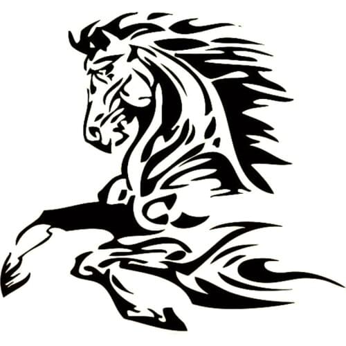 Animal Tattoo Horse Stallion Personality Fashion Vinyl Decal Car Sticker Black/Silver Car Cover Scratches Waterproof Accessories