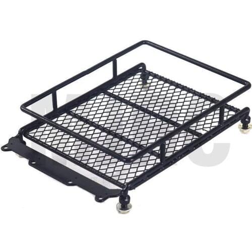 1/10 RC Car Rock Crawler Metal Roof Rack Luggage Carrier with LED Lights Bar for TAMIYA D90 CC01 AXIAL SCX10 RC Luggage Rack