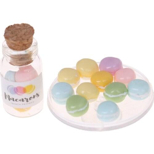 1Set Cute Mini 1/12 Scale Miniature Dollhouse Macaron Pretend Play Kitchen Doll Food Dessert Accessories Toy