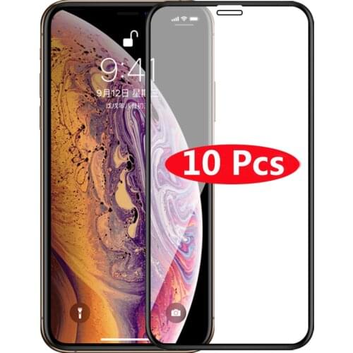 10Pcs for iPhone X XS XR 11 12 Pro Max Full Cover Tempered Glass Screen Protector for iPhone 6 6s 7 8 Plus 5 5S SE 2020 12 mini