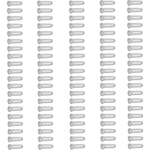 100pcs Bicycle MTB Bike Shifter Brake Cable Tips Caps End Crimp Silver for Brake & Gear Cables of Bikes and Modified Vehicles
