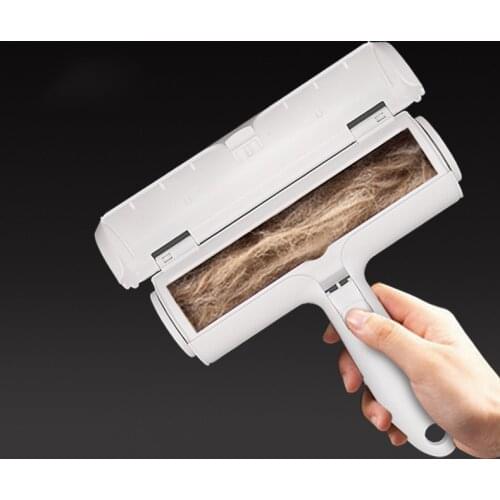 2-Way Pet Hair Remover Roller Removing Dog Cat Hair From Furniture Self-cleaning Lint Pet Hair Remover One Hand Operate