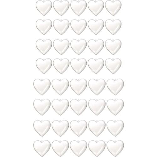 40 Pcs Heart Shape Christmas Balls Transparent Xmas Decorations Ball New Year DIY Beautiful Home, 20 Pcs B & 20Pcs A