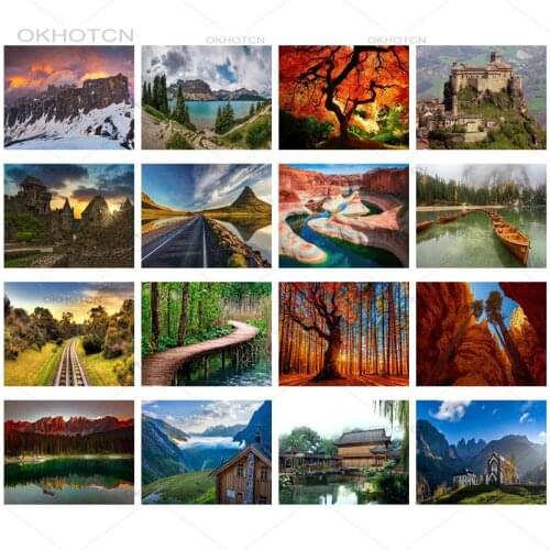 5D Diy Diamond Painting Boat Tree Scenic Full Diamond Embroidery Cross Stitch Kit Rhinestone Mosaic Bedroom Home Decoration