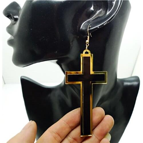 Acrylic Personality Stud Earrings Europe Santa Claus Candy House Snowman Black Pink Hollow Love Spark Flame Simple candy house