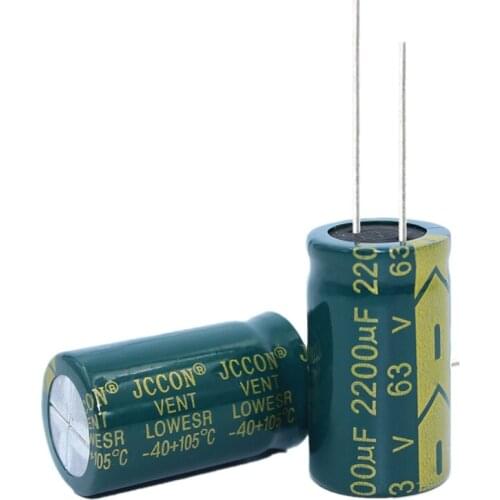 2pcs High frequency low resistance aluminum electrolytic capacitor 63V2200UF 2200uf63v volume: 18x30