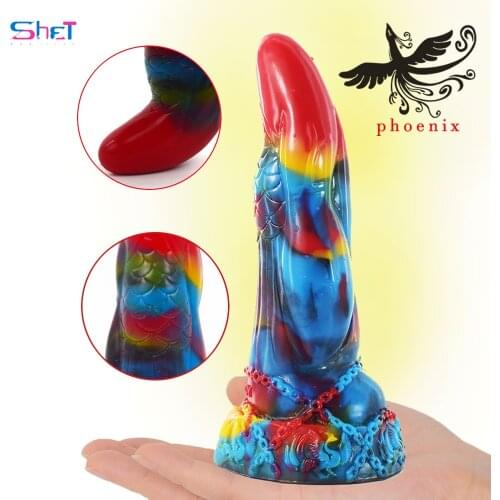SHET Thick and Big Dildo Anal Plug Goods for Adults Feel Comfortable to Touch Sex Toy for Women Phoenix Textured Huge Penis