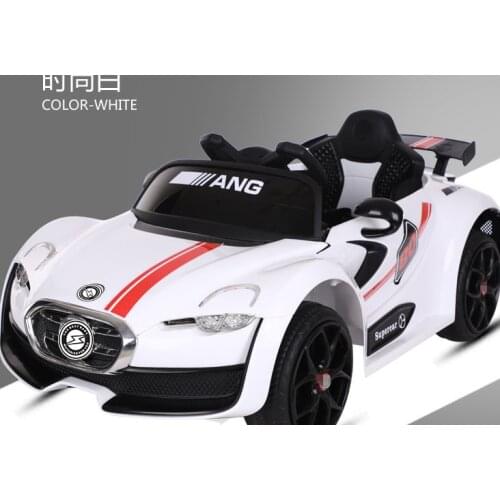 115cm childrens electric music and light four-wheel car remote control toy can sit on people with swing bear50kg