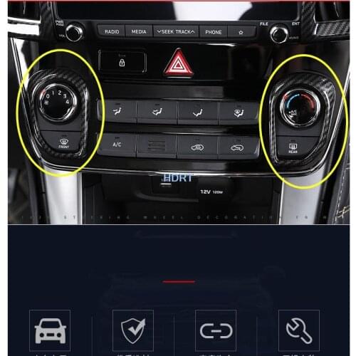 For Hyundai ix35 2018 2019 2020 2021 2PCS ABS Chrome Matte Silver Car Air Conditioning Switch Cover Trim Car Styling Accessories