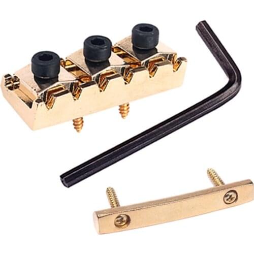 Electric Guitar Locking Nut String Lock + 42mm String Retainer Bar & Screws Electric Guitar Headstock Retainer Bar for Guitar