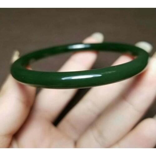H56#Russian material and Tianyu spinach green jasper thin strip bracelet