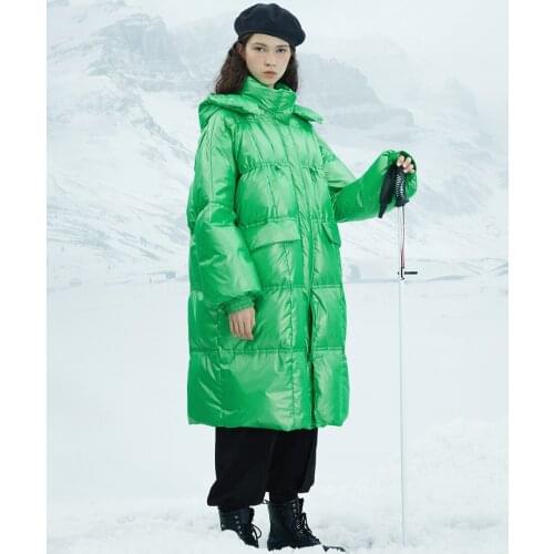 IRINACH293 FALL WINTER 2020 COLLECTION Women Thick Warm Hooded Oversized Long Duck Down Jacket Coat