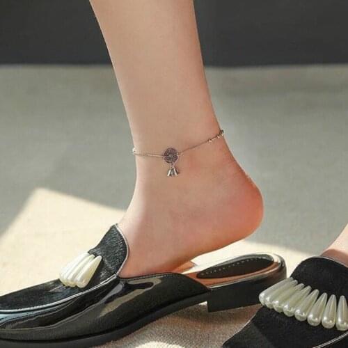 Whole 100% Real 925 Sterling Silver Exquisiten Anklets Pendant with Two Bells Hollow Round Snake Chain Summer Ankle Modification