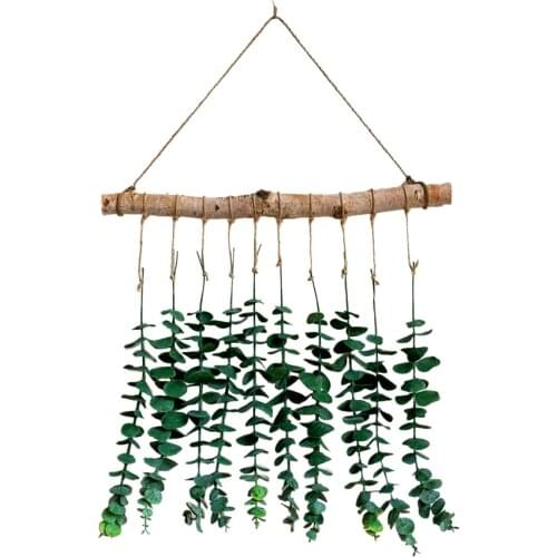 Creative Ornaments Eucalyptus Cotton Rope Pendant Home Wall Hanging Mori Natural Bedroom Decorations Dry Branch Plant Apple Leaf