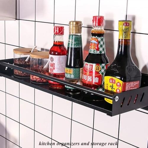 Kitchen Organizers and Storage Rack Metal Shelf Kitchen Gadget Supplies Accessories Towel Hangers Roll Holder for Bathroom Wall