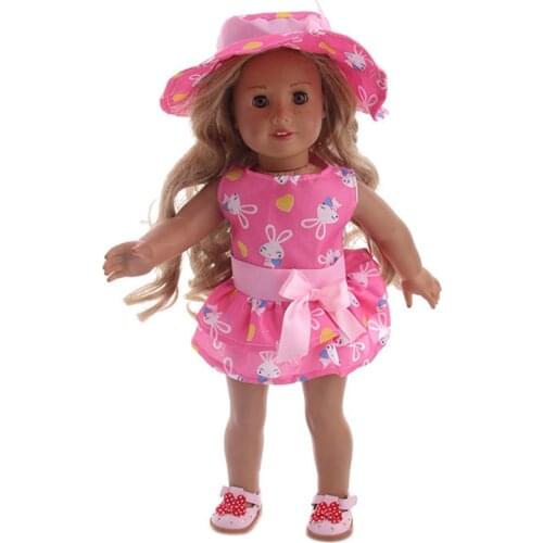 Bunny Skirt and Hat New Born Baby Doll Clothes for 18" 43cm American Girl Reborn BJD Dolls Accessories Suit Outfit