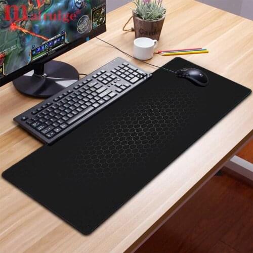 Mairuige Black Honeycomb Small Lattice Gamer Mouse Pad Large PC Desktop Pad 400X900MMM High Quality, Suitable for Office Mats