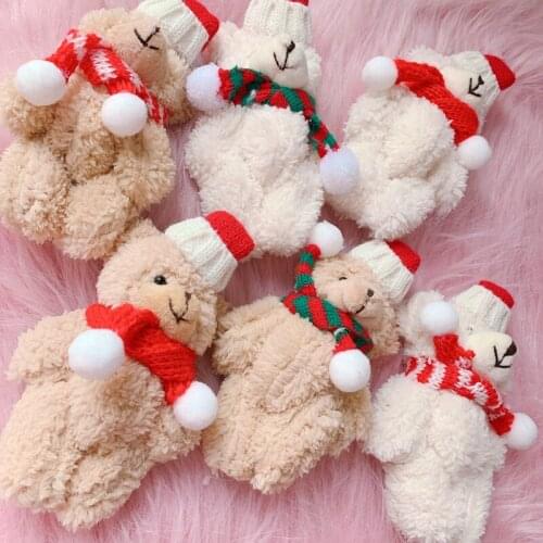 Lovely New Year Christmas Cartoon Bear Pendants Handbag Pendants Phone Pendants Lovers Hang Decorations Teddy Bear Accessories