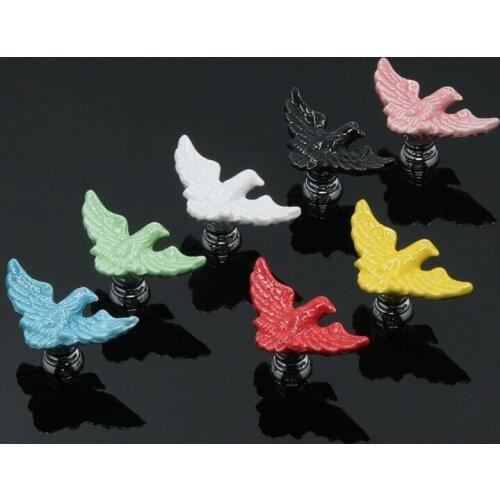 Multi-color Eagle Ceramics Knobs Furniture Drawer Wardrobe Handle Kitchen Cabinets Cupboard Dresser Childrens Room Pull Knobs