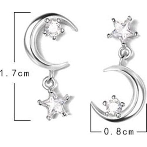Fashion Classic Geometric Women Dangle Earrings Asymmetric pendant Earrings Of Star And Moon Female Korean Jewelry