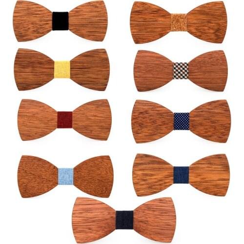 Mahoosive Wood Bow Tie Mens Wooden Bow Ties Gravatas Corbatas Business Butterfly Cravat Party Ties For Men Wood