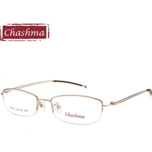 Chashma Brand Men Top Quality Eyeglasses Male Half Frame IP Plating Not Lose Color Light Pure Titanium Women Glasses Frames