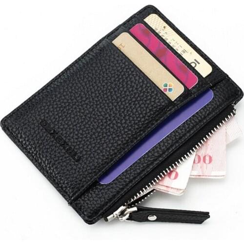 Mens Faux Leather Wallet Slim Credit Card Holder ID Business Money Clip Holder Waterproof Faux Leather Parse Wallet Black Red