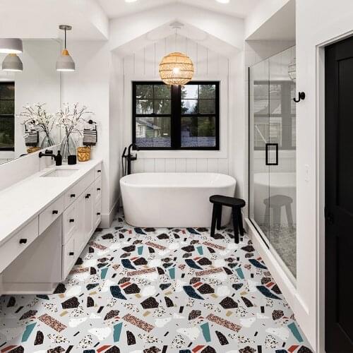 Retro Floor Stickers Fragment Pattern Art Dormitory Tea Coffee Shop Self-adhesive Wall Sticker Murals Home Decor Living Room DIY