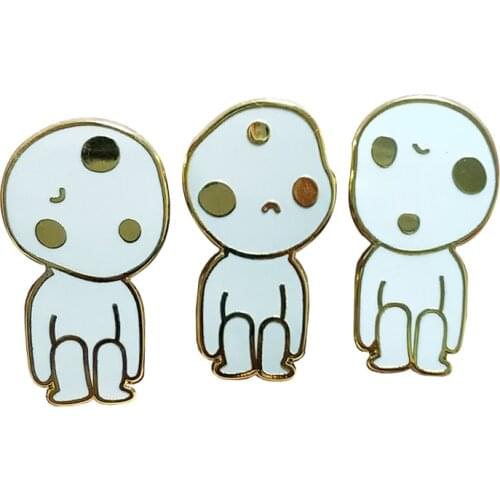 Princess Mononoke Kodama lapel pin Studio Ghibli Tree Spirit brooch cute Japan anime movie jewelry