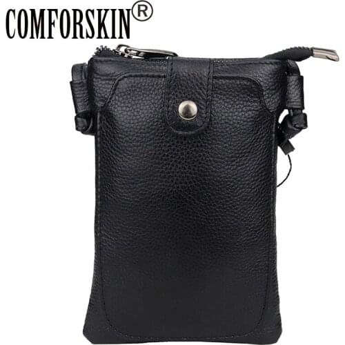 COMFORSKIN Luxurious Cowhide Leather Women Messenger Bag New Arrivals Ladies Small Mobile Phone Bag Multi-function Female Bags