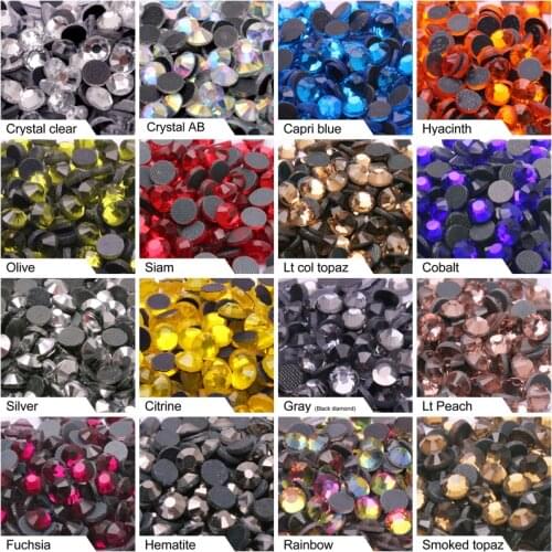 Mixed Size Rhinestone Crystal 1200pcs / Bag Hotfix Rhinestone for DIY Bag Clothing Footwear Bag Decoration Free Shipping