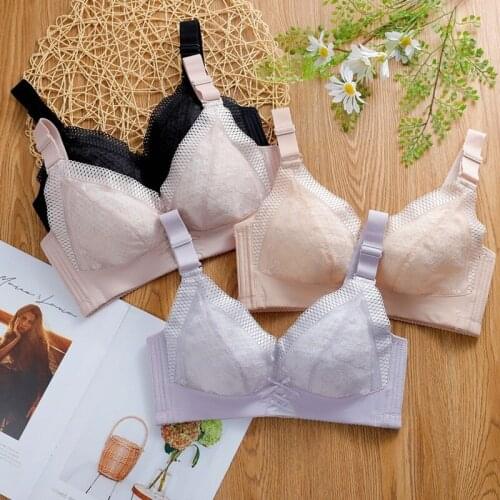 Ultra-thin Cup, Large Size, Womens Underwear, No Steel Ring, Big Breasts, Small Sexy Lace, Thin Section Gathered Adjustable Bra